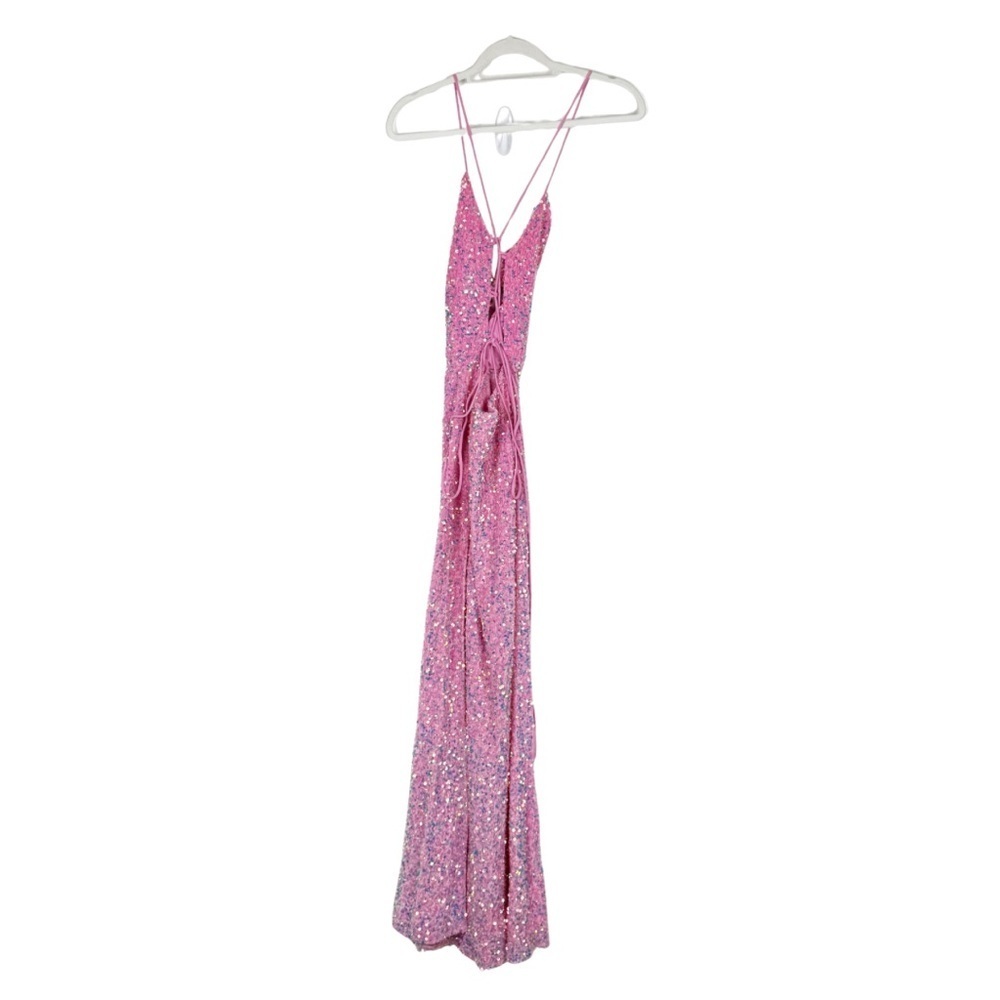 Lucy in the Sky Lissy Velvet Sequin Maxi Dress in Pink Size Small - Picture 3 of 5